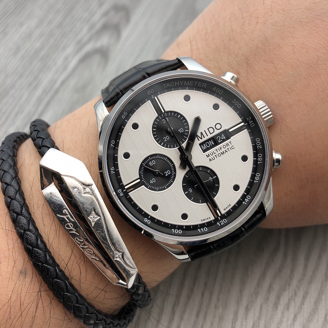 美度mido 舵手计时系列 运动机械男表 搭载多功能7750