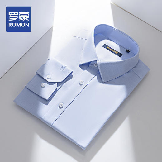 99XC111CC06【纯棉免烫 精美刺绣】罗蒙春夏长袖衬衫男士正装商务通勤免烫衬衣男 商品图4
