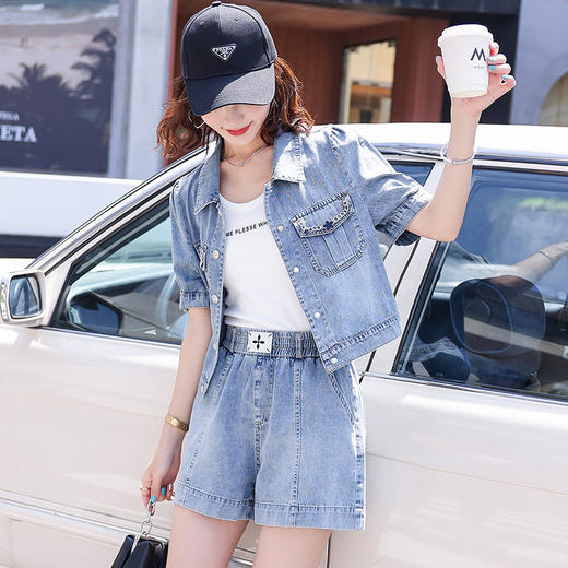 时尚潮流，休闲百搭舒适牛仔套装HR-CSYL2288 商品图0