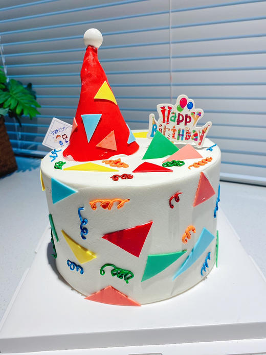 男孩女孩翻糖生日帽奶油蛋糕 下单前请仔细阅读商品详情 商品图0