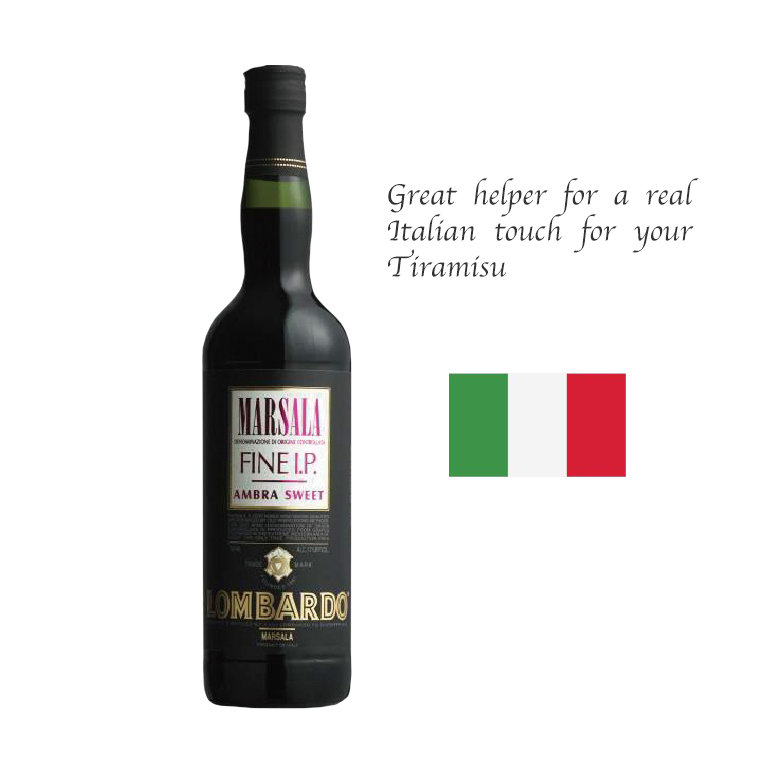 Marsala FINE I.P Ambra Sweet 750ml（Great helper for a real Italian touch for your Tiramisu）