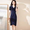 米思阳气质包臀裙夏季新款时尚法式优雅v领修身连衣裙 商品缩略图4
