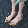 雅梦纤足仙女风一字珍珠羊皮凉鞋 商品缩略图3