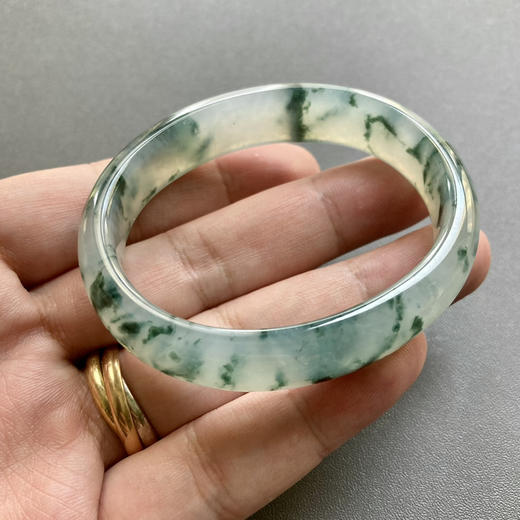 冰种起胶飘花翡翠贵妃镯52 商品图5