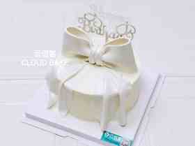 【蝴蝶结蛋糕】纯白珠光