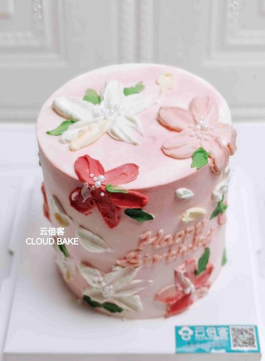 【迷你加高蛋糕】手绘刮刀花 商品图0