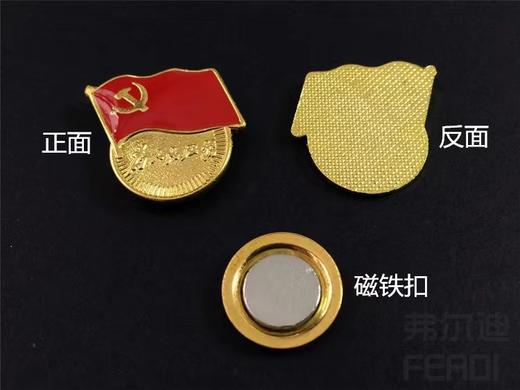 标准型加厚党徽磁铁磁扣党徽党员徽为人民服务章胸章1个 商品图3