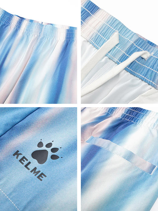 KELME卡尔美扎染梭织五分裤男2022夏季新款海边度假宽松休闲短裤6227DK1009 商品图3