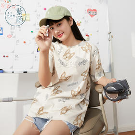 ZIHAN紫涵短袖T恤女2022夏新款休闲小众上衣Z2Z04AS264