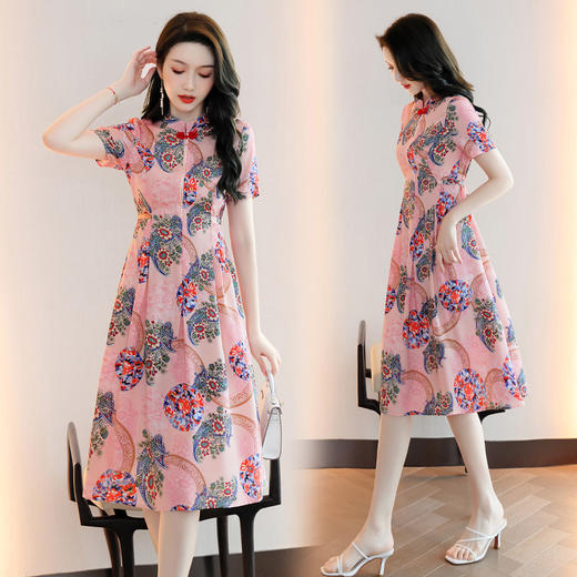 复古通勤，显瘦印花连衣裙HR-WAY530 商品图3