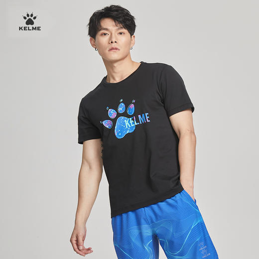 KELME卡尔美运动休闲短袖T恤夏季舒适透气经典logo印花宽松上衣男6123TX1040 商品图0