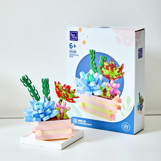 T 拼奇积木 15100 多肉花园系列  晨曦之蓝 商品图4