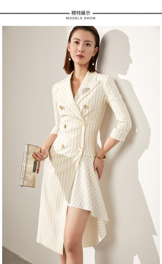 刚柔并济-J20384560A  装新款通勤修身女士气质时尚名媛长袖职场包臀连衣裙颈袖添香 商品图2