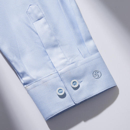 【60棉】罗蒙女士长袖衬衫纯色斜纹舒适透气商务通勤职业装衬衣女 商品图6