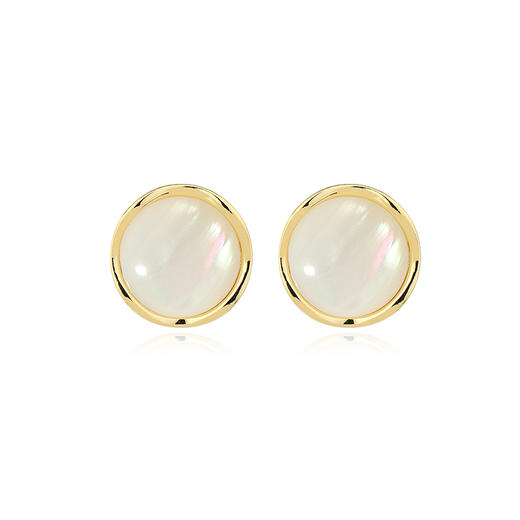 Oflye潮流饰品 珍珠马贝耳钉女复古巴洛克耳环气质时尚轻奢法式小香风耳饰 商品图4