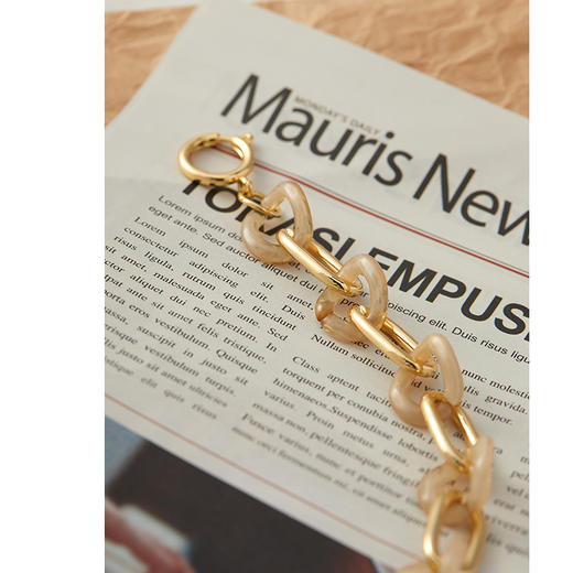 Oflye潮流饰品 独特手链女亚克力小众设计金属链条欧美ins时尚感个性新款装饰品 商品图2