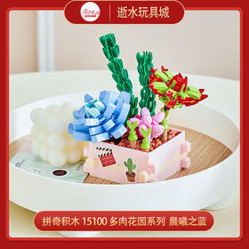 T 拼奇积木 15100 多肉花园系列  晨曦之蓝