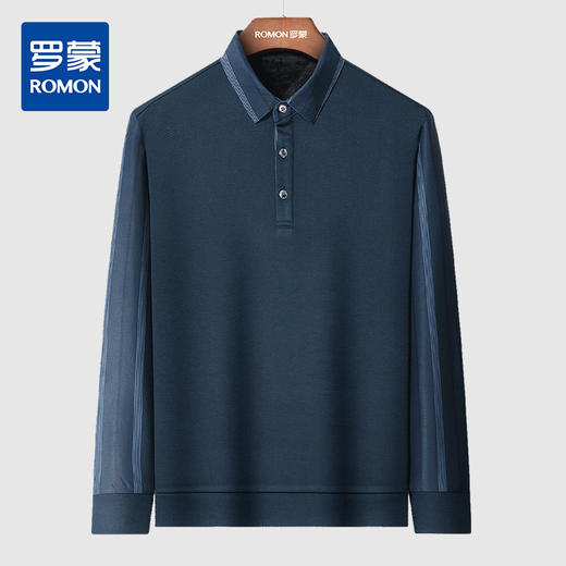 【加绒加厚】罗蒙秋冬男装保暖衬衫男士休闲假两件拼色长袖套头衬衣男 商品图2