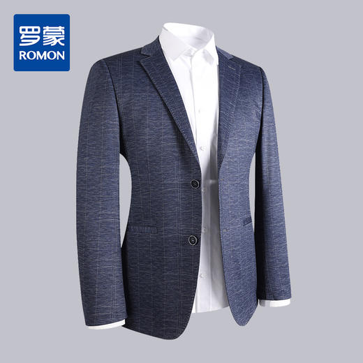 【微弹舒适】罗蒙春夏小西装外套男士商务通勤休闲百搭格纹单西服男 商品图0