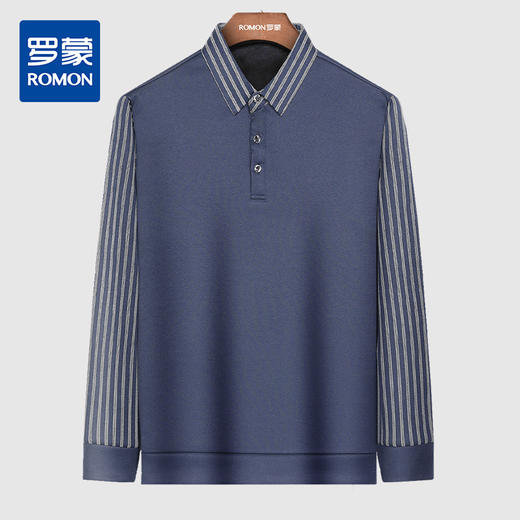 【加绒加厚】罗蒙秋冬男装套装保暖衬衫商务休闲拼色假两件长袖衬衣男 商品图2