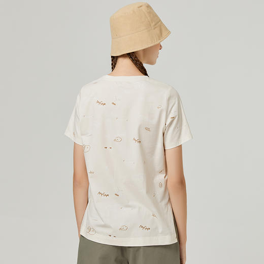 famecoco范可儿宽松短袖T恤女圆领新款夏季时尚字母印花上衣F223BB012 商品图2