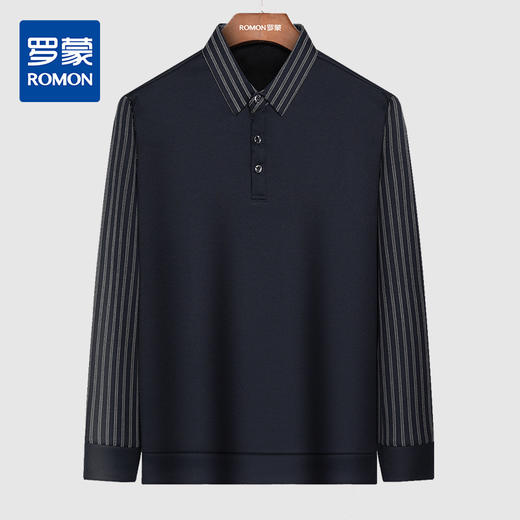 【加绒加厚】罗蒙秋冬男装套装保暖衬衫商务休闲拼色假两件长袖衬衣男 商品图5