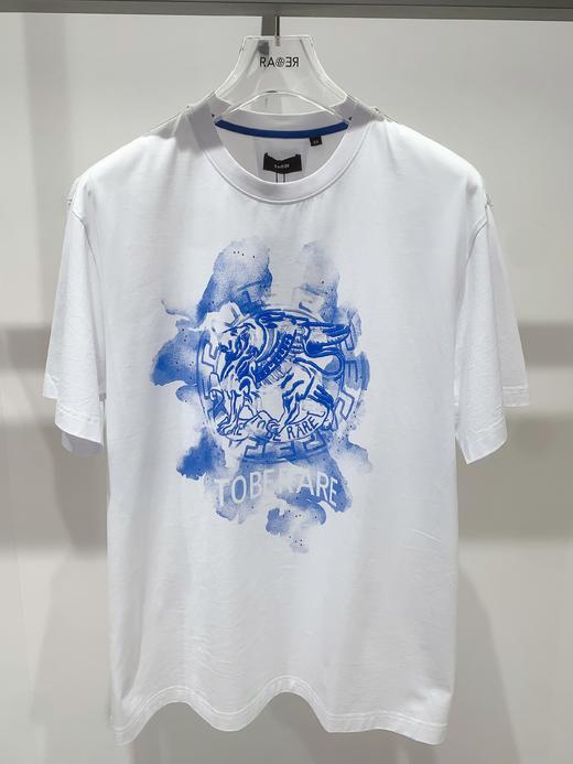 【1F】RARE威雅 | 22春夏 新款蓝色水彩晕染图案印花短袖T恤 男士短袖T恤 商品图0