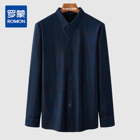 【加绒保暖】罗蒙秋冬男装保暖衬衫男长袖商务休闲格纹衬衣爸爸装衬衫