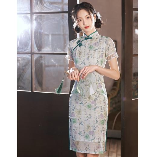 修身减龄，改良年轻款日常款文艺少女雪纺旗袍BJS-9290 商品图0