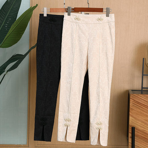 时尚百搭，改良修身高腰九分裤高档百搭开衩小脚裤AYK-2111247 商品图3