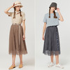 Famecoco范可儿气质收腰百褶裙仙女新款中长网纱半身裙夏季F223HA014 商品缩略图3