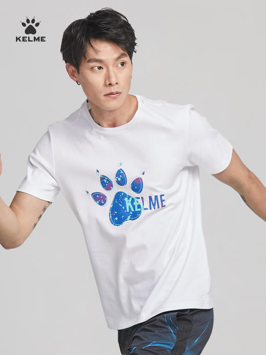 KELME卡尔美运动休闲短袖T恤夏季舒适透气经典logo印花宽松上衣男6123TX1040 商品图2