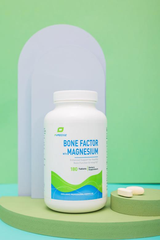 【新版本新片剂-专利钙镁骨骼因子片剂】Bone Factor with Magnesium 180片两个月剂量  白色片剂 MCHC天然专利微晶钙 三合一镁元素 骨骼健康  Purecise®️倍赛思 商品图1