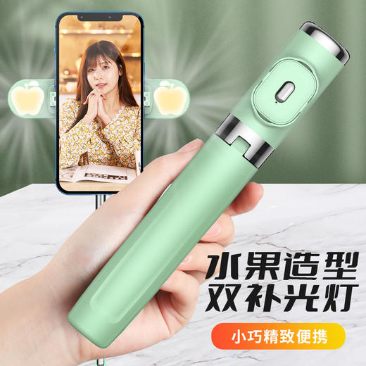 蓝牙多功能迷你遥控手机自拍杆支架双补光灯一体式直播拍照-春艺W仓 商品图1