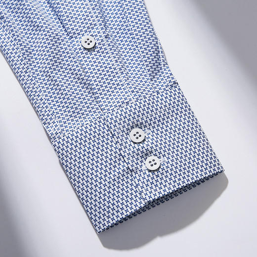 【专柜同款】罗蒙春秋印花微弹纯棉衬衫男士休闲百搭衬衫 商品图4