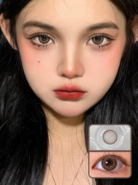 Lillilly Y-16玛瑙棕 月抛 2片 14.5mm 着色14.0mm 基弧8.6 含水42% 新锐国货