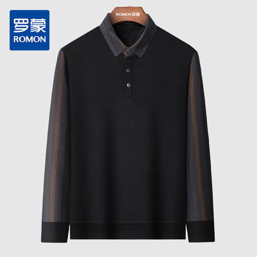 【加绒加厚】罗蒙秋冬男装保暖衬衫男士休闲假两件拼色长袖套头衬衣男 商品图3