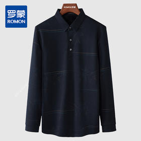 【加绒加厚】罗蒙秋冬衬衫男保暖防风时尚印花通勤百搭休闲套头衬衣男