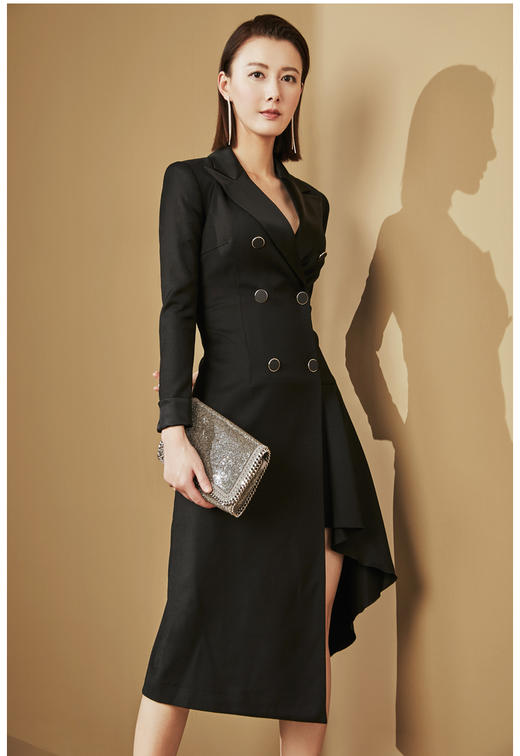 连衣裙-刚柔并济-J20484626颈袖添香2020新款时尚修身气质中长款包臀显瘦女士连衣裙 商品图1