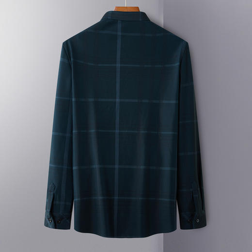 【加绒保暖】罗蒙秋冬男装保暖衬衫男长袖商务休闲格纹衬衣爸爸装衬衫 商品图3