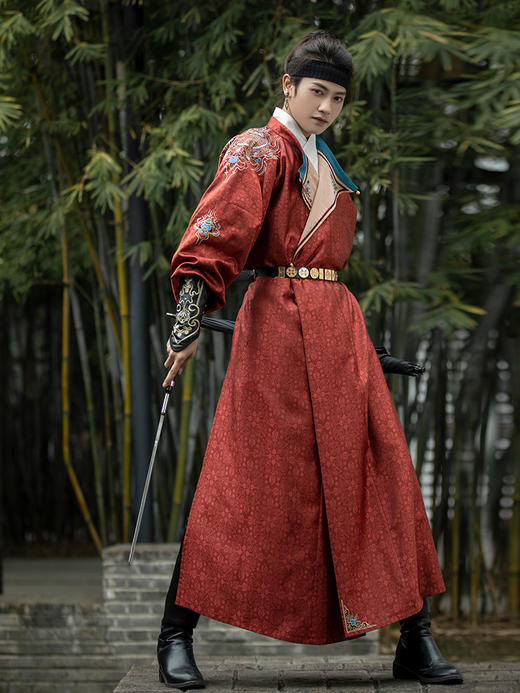 麒麟唐制圆领袍正品原创中国风刺绣春季日常汉服男女同款 商品图2