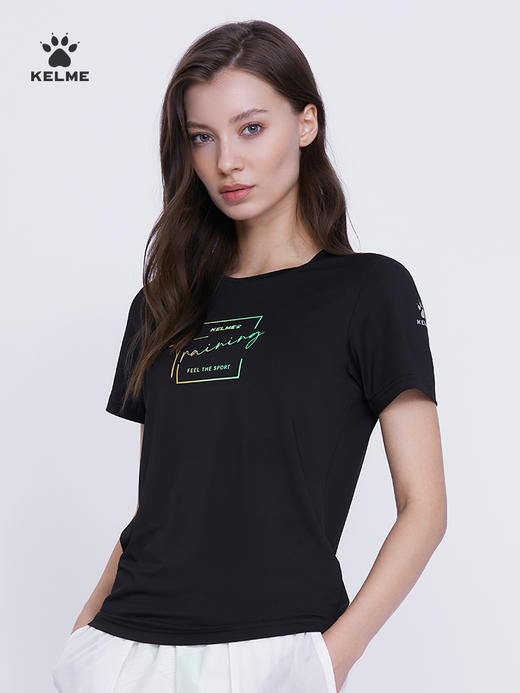 KELME卡尔美短袖女2022夏季速干运动健身房训练上衣透气圆领半袖6223TX2026 商品图3