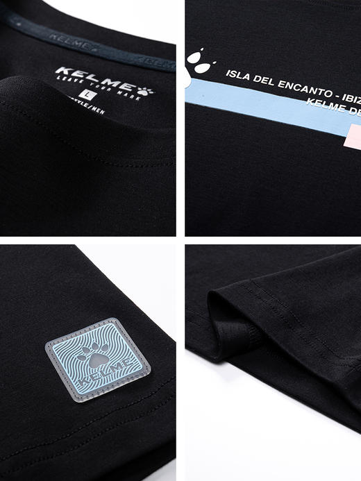 KELME卡尔美短袖男夏季新款圆领男装休闲纯棉半袖运动t恤6227TX1015 商品图3