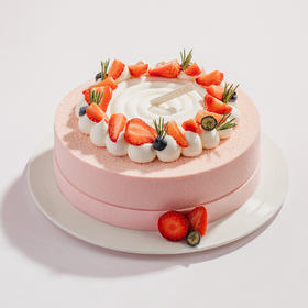 520提前购优惠【红粉佳人】-双莓鲜果点缀草莓慕斯，甜蜜与祝福送给美丽佳人（重庆幸福西饼蛋糕）