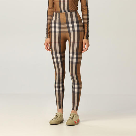 BURBERRY 巴宝莉 女士格纹弹力平纹针织打底裤 8043385 A8894 商品图1