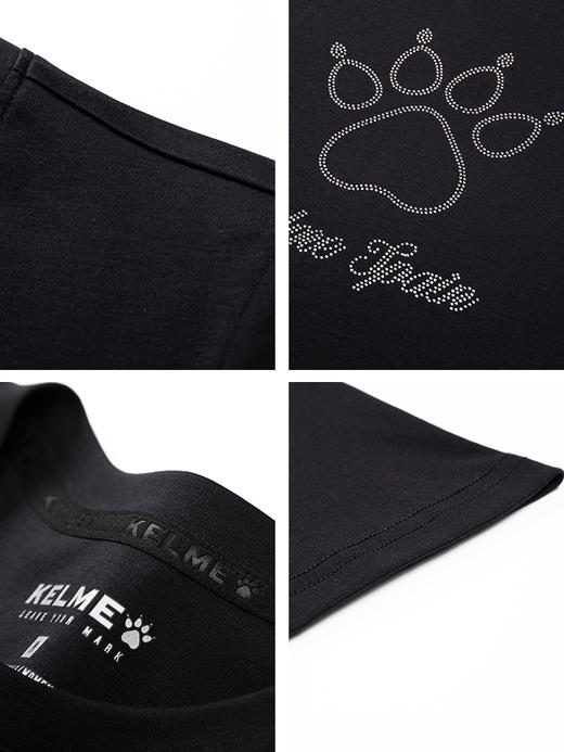 KELME卡尔美女士短袖T恤夏季新款透气纯棉ins潮运动圆领上衣6227TX2017 商品图3