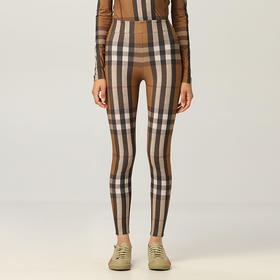 BURBERRY 巴宝莉 女士格纹弹力平纹针织打底裤 8043385 A8894