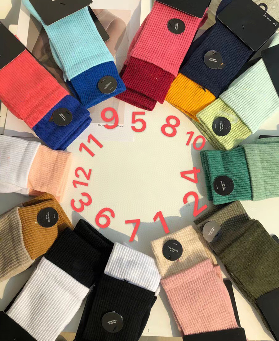 THS-无 叠穿高手 人手一双的双层拼色 袜子 彩色长袜-男女款 一双装  12色可选 CU922