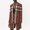 BURBERRY 巴宝莉 女士格纹羊毛剪裁外套 棕色 8050557 A9011 商品缩略图1
