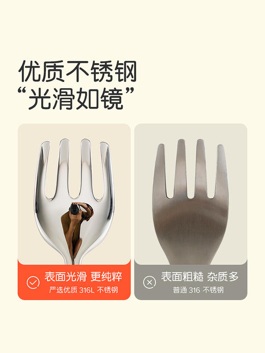 世喜叉勺儿童学吃饭训练自主进食饭勺不锈钢 商品图4